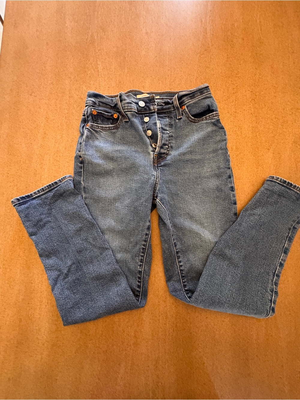 Levi's High-Rise Button-Fly Medium Blue Women's Jeans